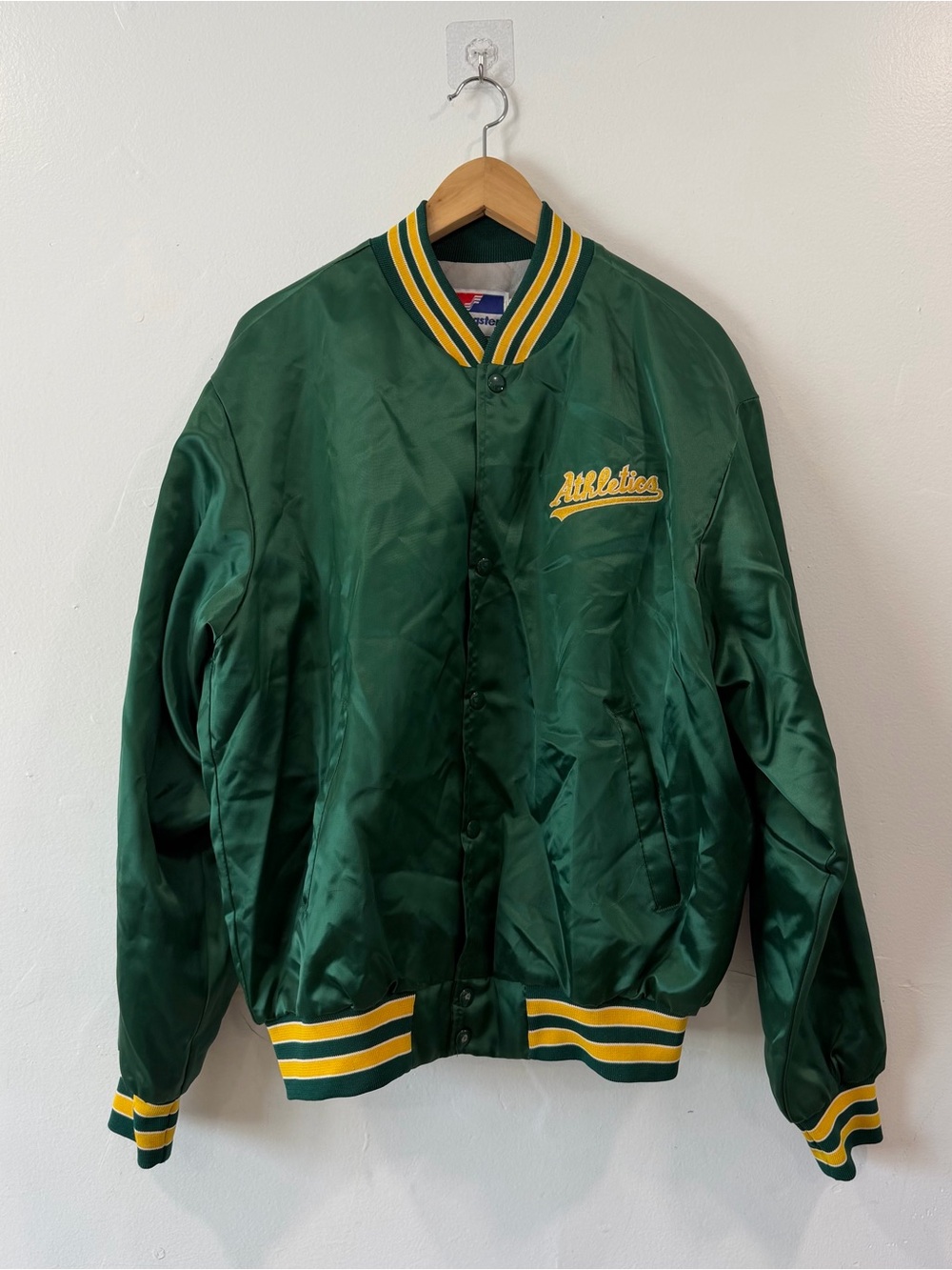 Vintage Oakland Athletics Swingster Green Satin Bomber Jacket